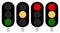 Flat semaphore, traffic light icons, symbols. Transportation, tr