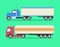 Flat set of icons trucks. Heavy trucks, fuel truck, logistics, l