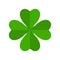 Flat shamrock icon. Clover four leaves logo. Green floral symbol.