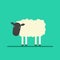 Flat sheep icon. Eat more veggies. Vector illustration