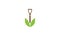 Flat shovel with leaf agriculture logo vector symbol icon design illustration