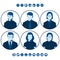 Flat silhouettes of business people for user profile picture