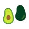 Flat and simple avocado illustration