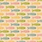 Flat simple colorfull funny cute seamless pattern with a fish . For printing baby textile, fabrics, design, decor, gift