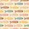 Flat simple colorfull funny cute seamless pattern with a fish . For printing baby textile, fabrics, design, decor, gift