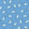 Flat simple seamless science pattern - cartoon bacterium with a nucleus on white background. Cartooning kids science