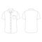 Flat sketch of white short sleeve shirts vector