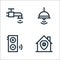 flat smarthome line icons. linear set. quality vector line set such as security, remote control, lights