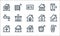 Flat smarthome line icons. linear set. quality vector line set such as smartwatch, security, plant, alarm, wifi, wifi, timer,