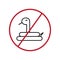 Flat snake prohibition sign. Icon symbol ban. Sign forbidden. Vector illustration. stock image.