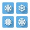 Flat snowflake icons