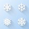 Flat snowflake icons. Vector illustration