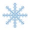 Flat snowflakes. Winter snowflake crystals, christmas snow shapes and frosted cool blue icon, cold xmas season frost snowfall