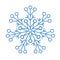 Flat snowflakes. Winter snowflake crystals, christmas snow shapes and frosted cool blue icon, cold xmas season frost snowfall