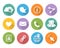 Flat Social network icons set