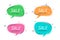 Flat speech bubble shaped banners, price tags, stickers