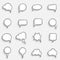 Flat Speech Bubbles with Long Shadows Vector