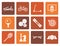 Flat sports equipment and objects icons