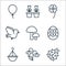 flat spring line icons. linear set. quality vector line set such as ladybug, flower, hanging pot, easter egg, mushrooms, bird,