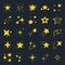 flat stars icon sparkling sparks glitter light star sparkle elements