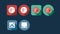 Flat Style Animated Social Icons