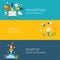 Flat style brainstorming, idea creation, startup infographic concept