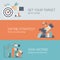 Flat style business success strategy target infographic concept