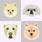 Flat style dog head icons. Cartoon dogs faces set