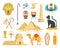 Flat style Egypt elements icon set cartoon illustration