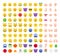 Flat style emoji emoticon icon set