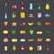 Flat Style Food and Beverages Icon Set