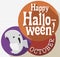 Flat Style Ghost with Greetings and Date for Halloween Celebration, Vector Illustration