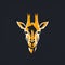 Flat Style Giraffe Head Logo With Egyptian Iconography