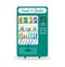 Flat style green automatic vending machine with food and drink