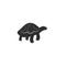 Flat style icon of galapagos tortoise. Cute character for different design. Simple silhouette pictogram