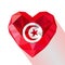 Flat style logo symbol of love Tunisia.
