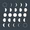 Flat style Lunar phases