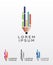 Flat style pencil icon or logo design element