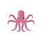 Flat style symmetrical pink octopus octopus