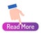 Flat Style Vector Illustration of Finger Pressing on Read Now Button