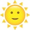 Flat sun Icon. Summer pictogram. Sunlight symbol. Vector illustration