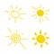 Flat sun icon. Sun pictogram. Trendy vector summer symbol for website design, web button, mobile app. Template illustration.Simple