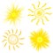 Flat sun icon. Sun pictogram. Trendy vector summer symbol for website design, web button, mobile app. Template vector illustration