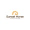 Flat Sunset Horse Animals Mammals Logo design