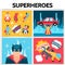 Flat Superheroes Square Concept