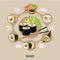 Flat Sushi Composition