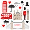 Flat symbol United Kingdom, London travel icon landmark. City architecture England. Great Britain travel sightseeing