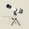 Flat Telescope with Long Hard Shadow. 3d Rendering