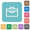 Flat toolbox icons on rounded square color backgrounds