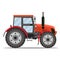 Flat tractor on white background.